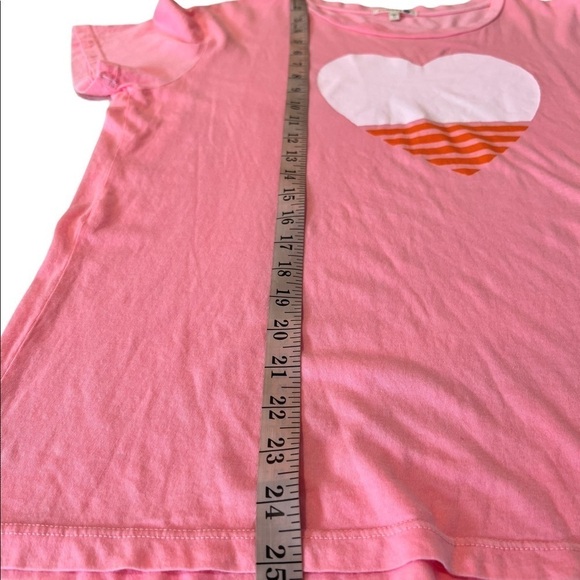 Sundry LOT Pink Heart Pop Peach & Pale Yellow Scoop Neck Modal Tee Size 1 Small - Picture 13 of 16